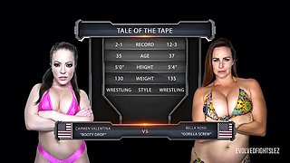 Bella Rossi Wrestling Carmen Valentina With Pussy Fingering And A Strapon For The Loser: Porn