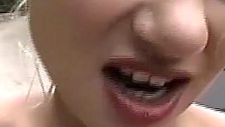 Amazing Blonde with Huge Tits Touches Her Tight Pussy While Washing the Car