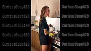 She Was Making Salad - Ended up Gagging on My Cock & Taking My Fist