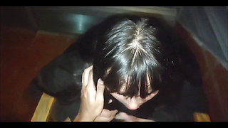 My Best Friend Swallows My Entire Cock on the Balcony and a Neighbor