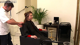 Antonia Sainz gets a pissing surprise at the hair salon