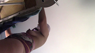 Sexy woman does naked cleaning. Hot hairy Latin hair, big, big ass. Hot woman massages her hairy. Brown hair
