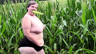 Hairy Mature BBW Tina Plays With Her Huge Ass Fat Pussy In a