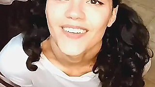 Sexy Latina Girl on Her Knees Asking You to Fill Her Mouth with Milk
