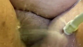 Bbwbootyful having a bath soaping my fat hair pussy