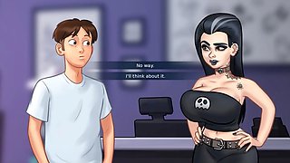 Summertime student girl gets inked with some sexy moans