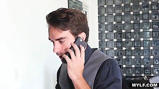 Sad milf screws worker when she learns about husband's affair-Silvia Saige