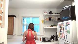 Kasey Warner strips and masturbates in kitchen - WeAreHairy