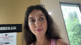 Cumwalk in Public Supermarket - Facial Fetish Outdoor Blowjob