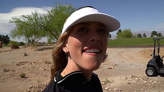 Golfing with Busty Blonde Slut - Public Outdoor sex