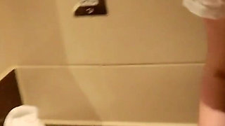 Student Taking A Piss on the Toilet