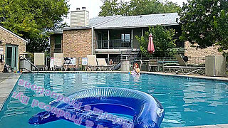 BBW Nurse Vicki and Handsome Harry in Pool Battle