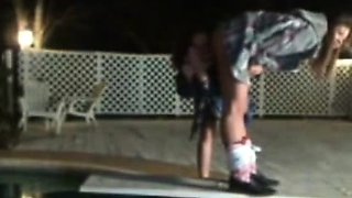 Slutty amateur blonde smoking and jerking dick