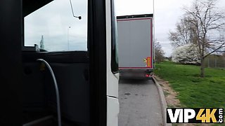 Porno on the bus. hot sex with federika