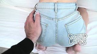 Watch this skinny teen get fucked with a fat cock