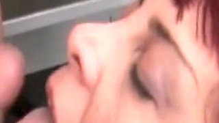 Redhead mature bitch takes big cock at the office!