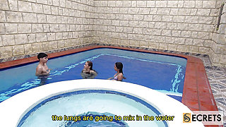 SWIMMING COACH FUCKS MY STEPDAUGHTER IN THE ASS AND I JOIN FOR AN ANAL THREESOME