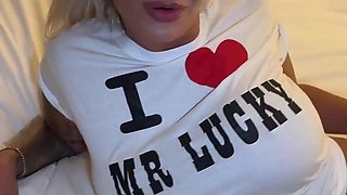 Busty Blonde Flaunts Massive Tits And Curves In Lace Lingerie Tease