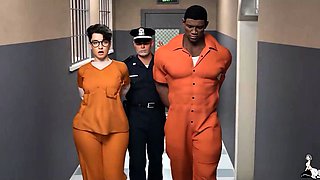Locked up and dicked down by her cellmate