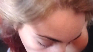 Sucking His Cock While on the Toilet