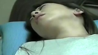 Shaved pussy Japanese MILF in blowjob action in the office