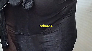 Desi Indian Hot Wife Saira Having Bath and Removed Dress Boob Show in Bathroom
