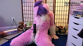 Pink Furry Vicky Tart goes WILD on VacuGlide