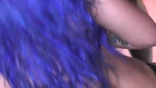 Red and Blue Haired Sluts From UK Enjoying Facials