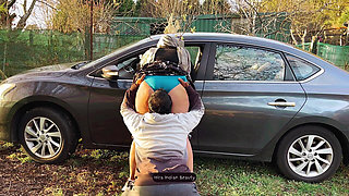 Hijab MILF Outdoor Car Romance - Ass Kissing, Face Sitting and Big Ass Love Making