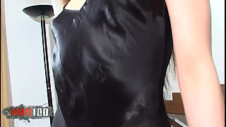 Angelina: Nice Petite Arab Brunette Angelina Dancing and Stripping with a Black Outfit