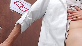 Nurse Takes off Condom While Having Sex with Asian Doctor in Hospital Bathroom