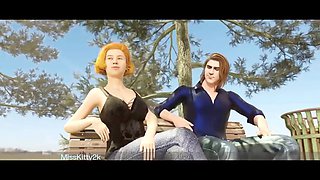 Mature friends in a 3D sex adventure with a happy ending