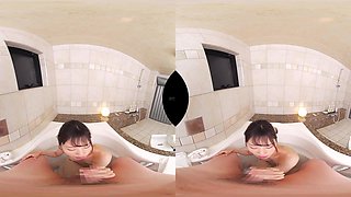Charming asian teen temptress hot VR video