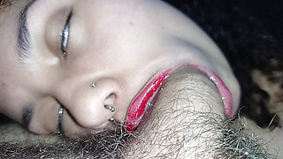 CREAMPIE FACE, CREAMPIE IN THE MOUTH OF THE NAUGHTY, WHO SUCKED HARD UNTIL HER LIPSTICK CAME OUT