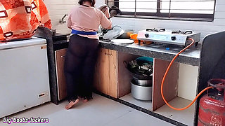 Seeing the Big Ass of the New Maid the Owner Got Excited and Fucked the Maid