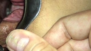 Speculum and piss hole insertion to orgasm