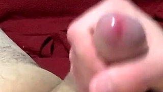 She jerks me off with a condom and I cum inside