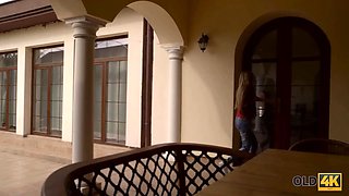 Old4k. naive sexpot and handsome grandfather have good porn at his place