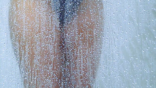 College Tanned Gorgeous Girl take a shower in Bikini