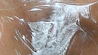 Shaving Hairy Pussy with Pink Nails Close up with Trimmer and Razor!