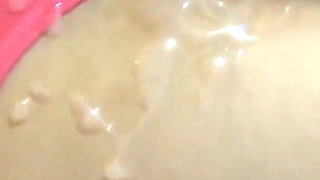 Bathed in Milk All Over My Body, Full Cumshots That My Stepson's Friends Gave Me