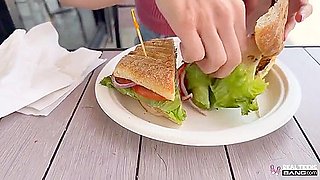 Summer Renee Lets Her Big Naturals Swing In Public