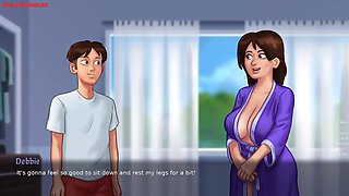 Naughty Dude Hits The Spot With His Hot Sexy Landlady MILF During Sensual Massage -  Summertime Saga 05