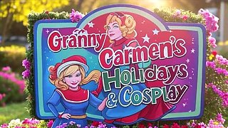 Granny Carmen North Pole Blowjob: Christmas in July Slut Cocksucking POV 4K