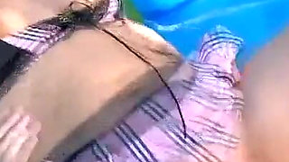 Big ass chick plays with sex toys and gets anally fucked outdoor