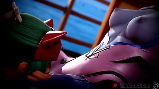 Overwatch Widowmaker & Kiriko lesbian by Monarchnsfw (animation with sound) 3D Hentai Porn SFM
