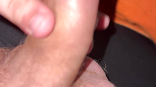 Relaxed fast jerking off and then cumming