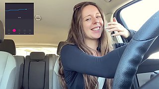 Nadia Foxx enjoys some solo fun with makeup in the car