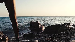 Outdoor Sex. Hot Russian Slut Nudist Girl Have Fun On The Wild Beaches