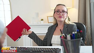 Office anal fuck with skinny hot Brunette Ann Joy